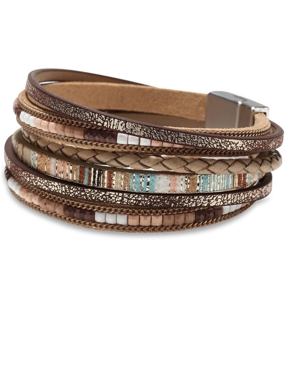 NEW - Fesciory leather boho wrap bracelet